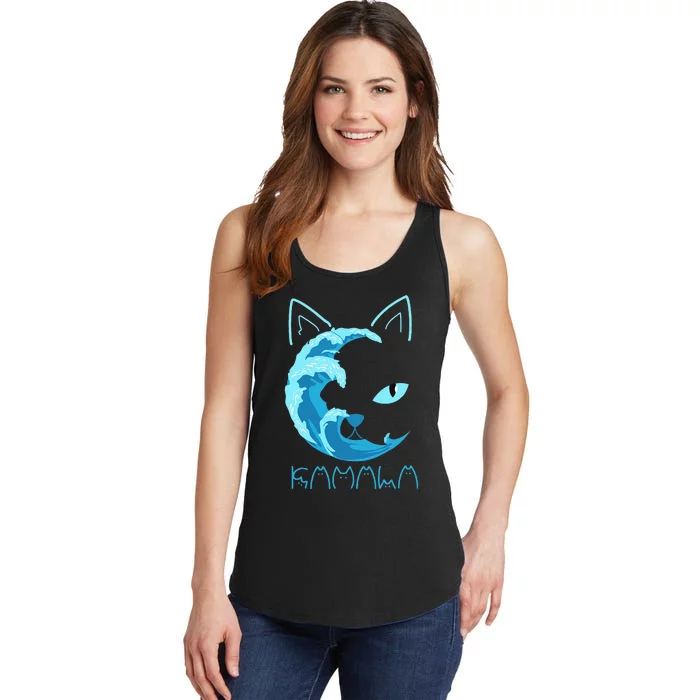 Blue Wave Of Cat Ladies Kamala Cat Typography Alphabet Cute Ladies Essential Tank