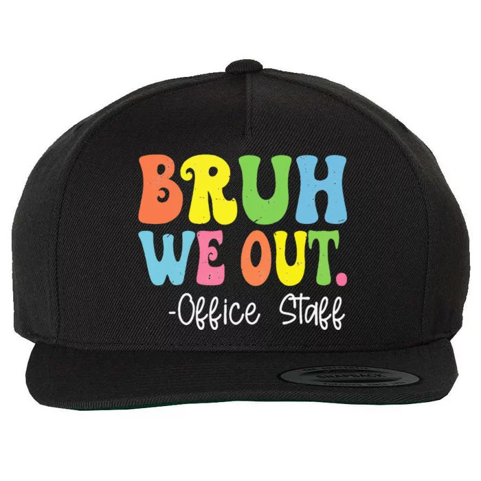 Bruh We Out Office Staff Happy Last Day Of School Groovy Wool Snapback Cap