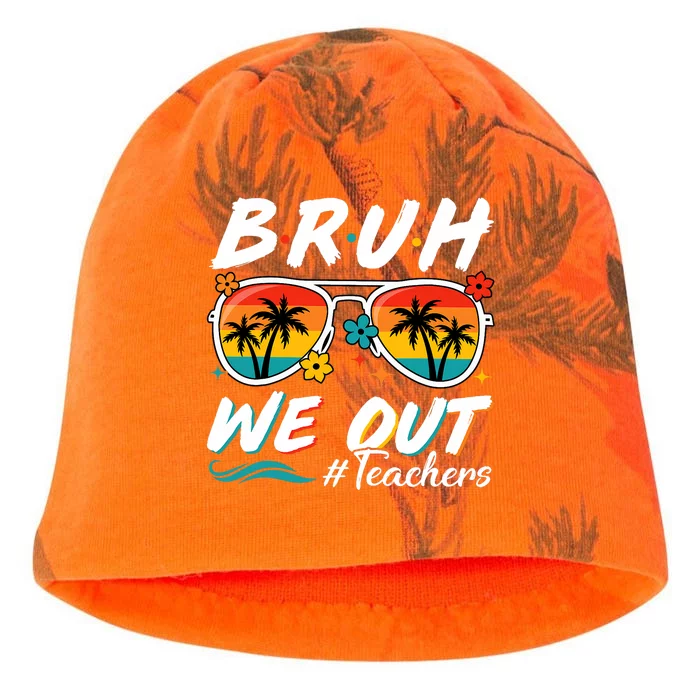 Bruh We Out Teachers School Out Summer Break Kati - Camo Knit Beanie