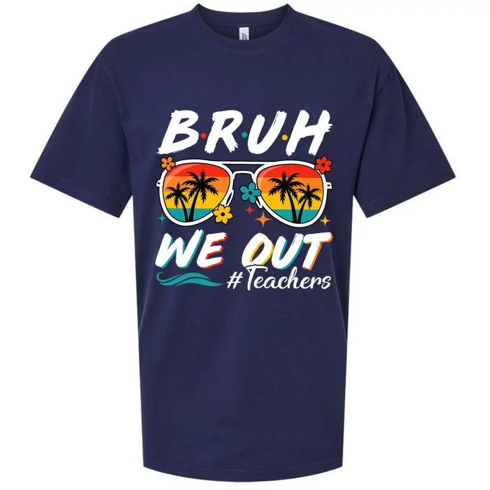 Bruh We Out Teachers School Out Summer Break Sueded Cloud Jersey T-Shirt