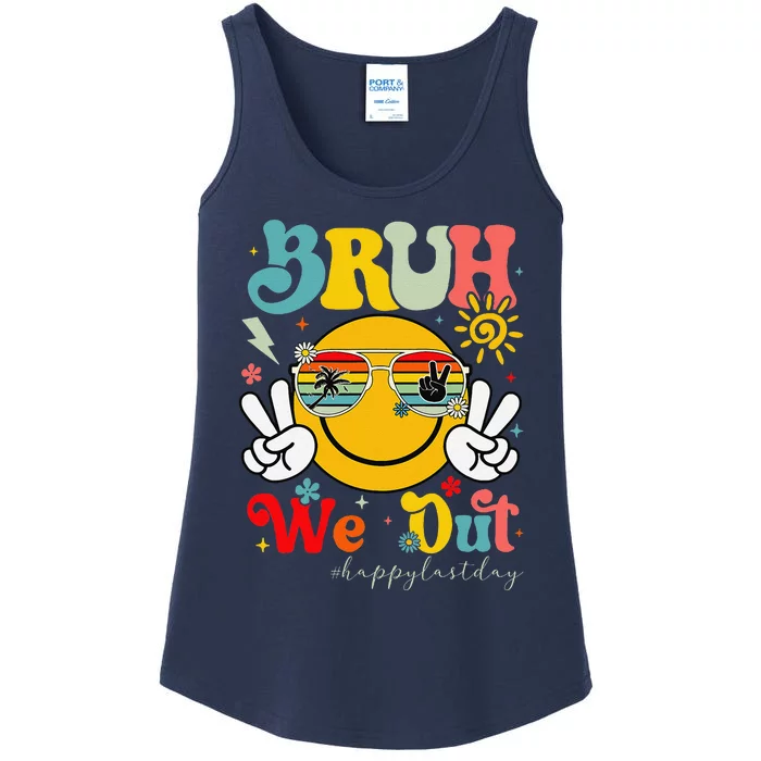 Bruh We Out Summer Happy Last Day Of School Teacher Student Ladies Essential Tank