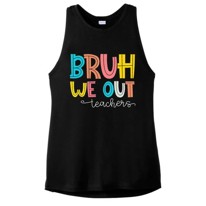 Bruh We Out Teacher End Of School Year Hello Summer Funny Ladies Tri-Blend Wicking Tank