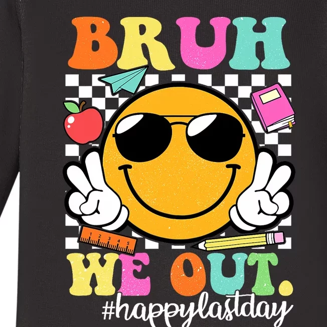 Bruh We Out Teachers Happy Last Day Of School Summer Baby Long Sleeve Bodysuit