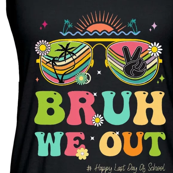 Bruh We Out Funny Last Day Of School Teacher Boy Girl Summer Ladies Essential Flowy Tank