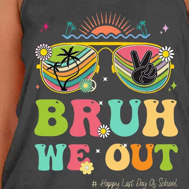 Bruh We Out Funny Last Day Of School Teacher Boy Girl Summer Women's Knotted Racerback Tank