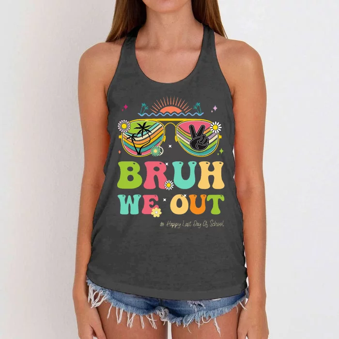 Bruh We Out Funny Last Day Of School Teacher Boy Girl Summer Women's Knotted Racerback Tank