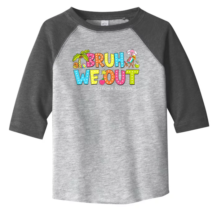 Bruh We Out Teachers Assistants Retro Palm Tree Style Toddler Fine Jersey T-Shirt