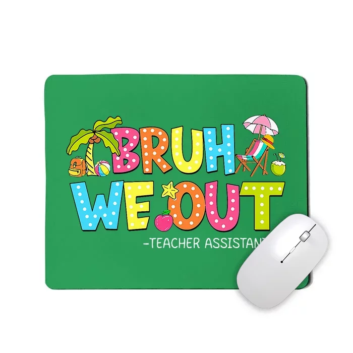 Bruh We Out Teachers Assistants Retro Palm Tree Style Mousepad