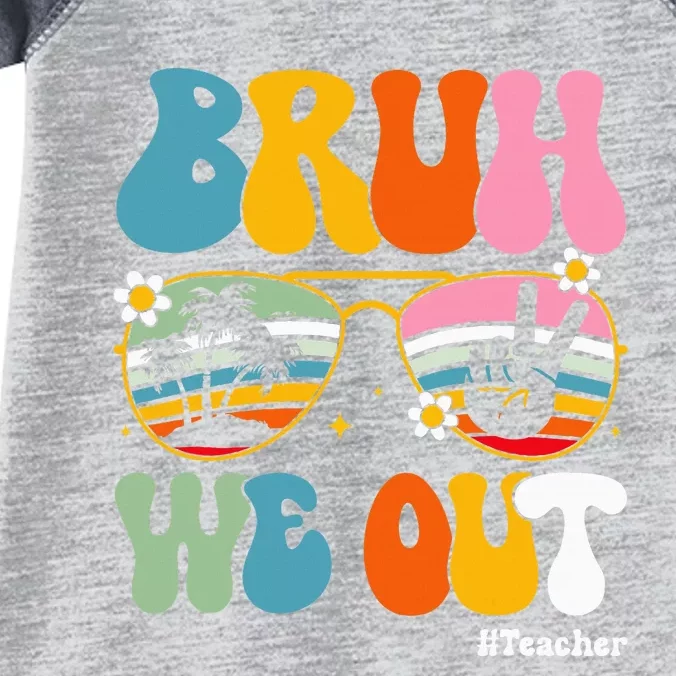 Bruh We Out Teachers End Of School Year Teacher Summer Infant Baby Jersey Bodysuit