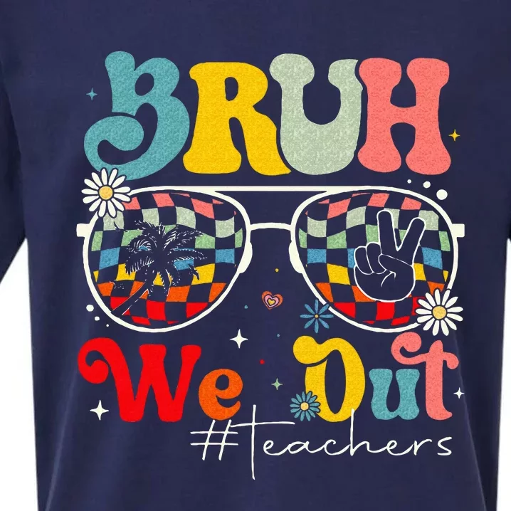 Bruh We Out Teachers End Of School Summer Sueded Cloud Jersey T-Shirt