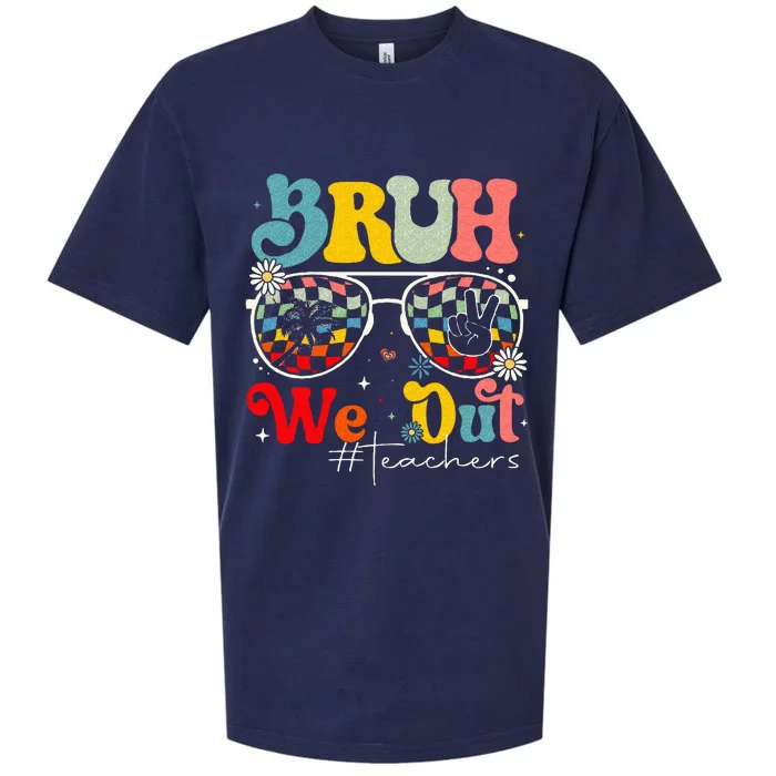 Bruh We Out Teachers End Of School Summer Sueded Cloud Jersey T-Shirt