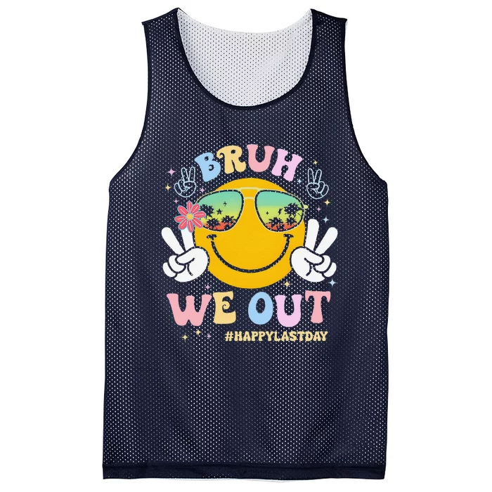 Bruh We Out Happy Last Day Of School Teacher Boy Girl Summer Mesh Reversible Basketball Jersey Tank