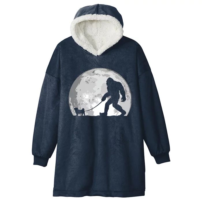 Bigfoot Walks Pug Funny Pug Funny Bigfoot Pug Lover Pug Hooded Wearable Blanket