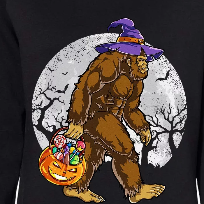 Bigfoot Witch Pumpkin Halloween Girls Women Sasquatch Lovers Womens California Wash Sweatshirt