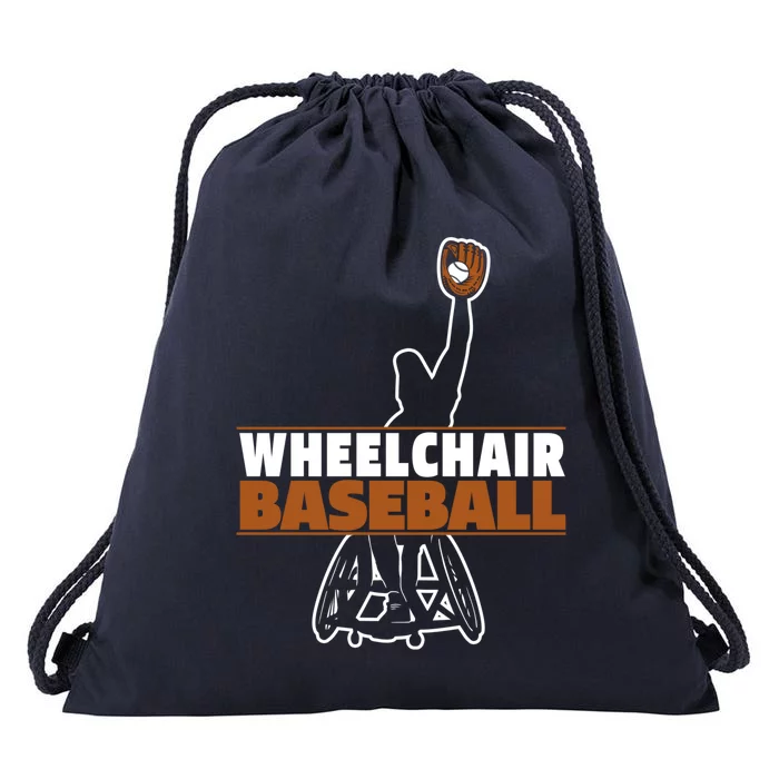 Baseball Wheelchair Player Cool Gift Sport Team Baseballer Gift Drawstring Bag