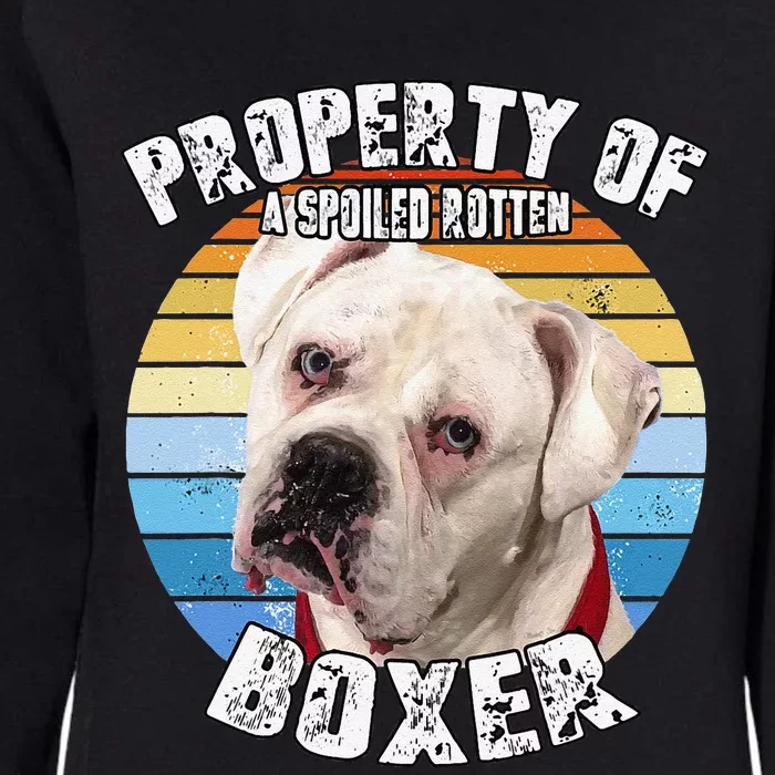 Boxer White Property Of Cute Dog Womens California Wash Sweatshirt