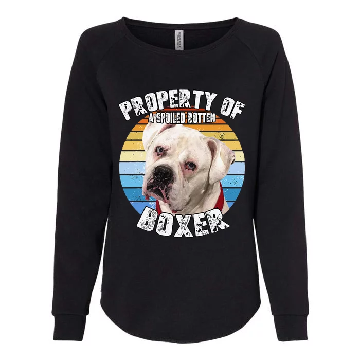 Boxer White Property Of Cute Dog Womens California Wash Sweatshirt