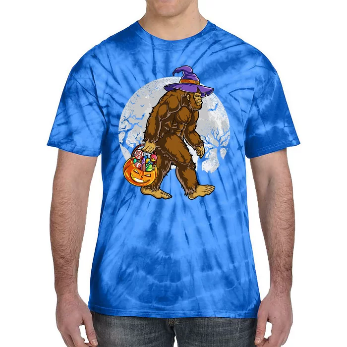 Bigfoot Witch Pumpkin Halloween Sasquatch Lovers Tie-Dye T-Shirt