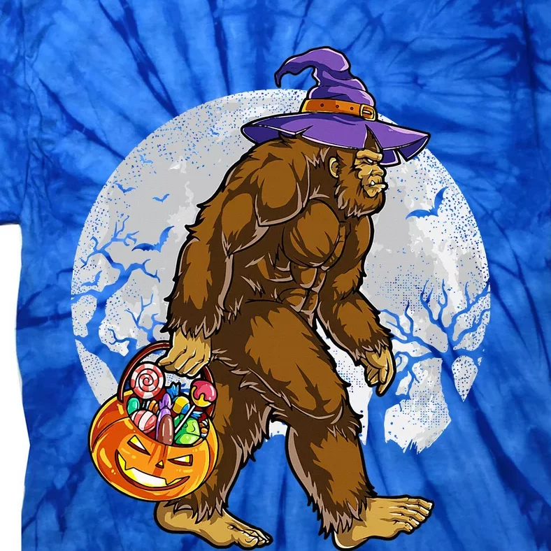 Bigfoot Witch Pumpkin Halloween Sasquatch Lovers Tie-Dye T-Shirt