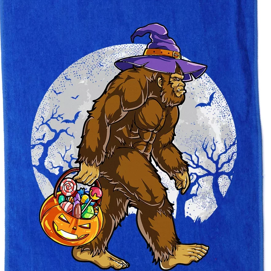 Bigfoot Witch Pumpkin Halloween Sasquatch Lovers Platinum Collection Golf Towel