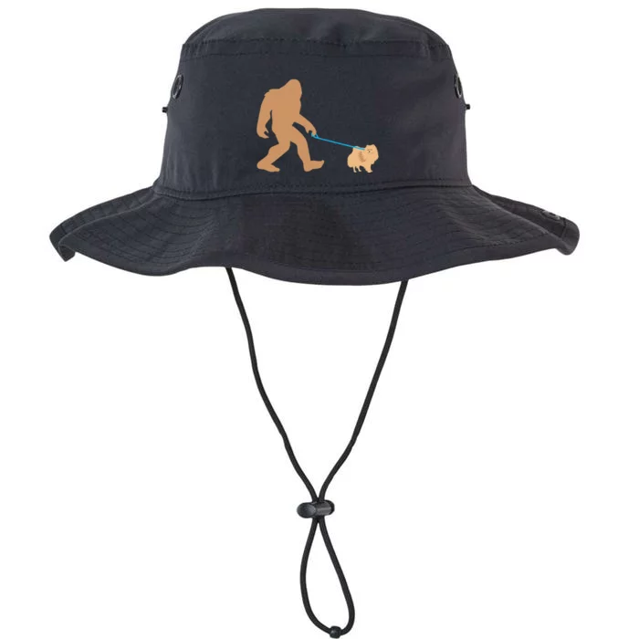 Bigfoot Walking Pomeranian Dog Funny Sasquatch Gift Legacy Cool Fit Booney Bucket Hat