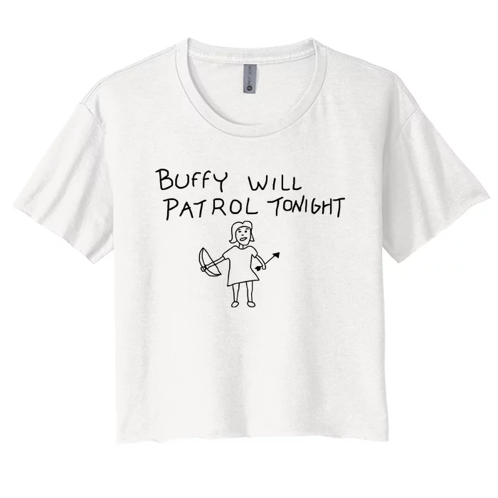 Buffy Will Patrol Tonight Women's Crop Top Tee