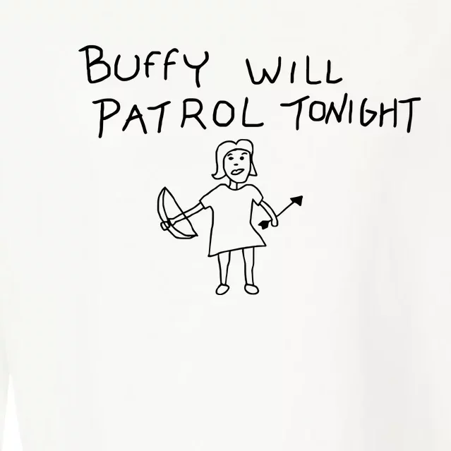 Buffy Will Patrol Tonight Cropped Pullover Crew