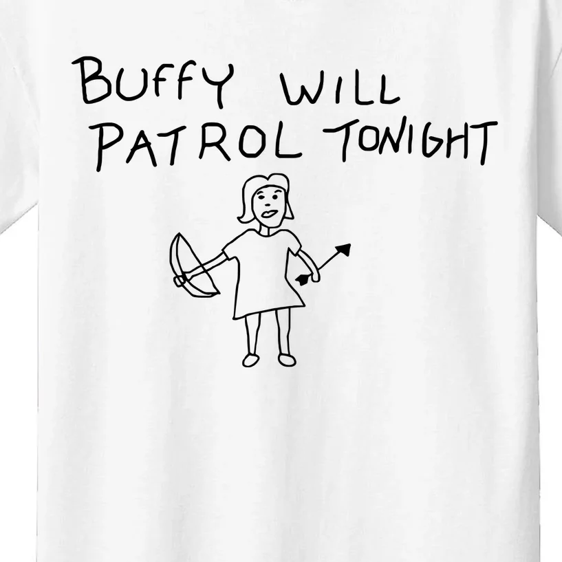 Buffy Will Patrol Tonight Kids T-Shirt