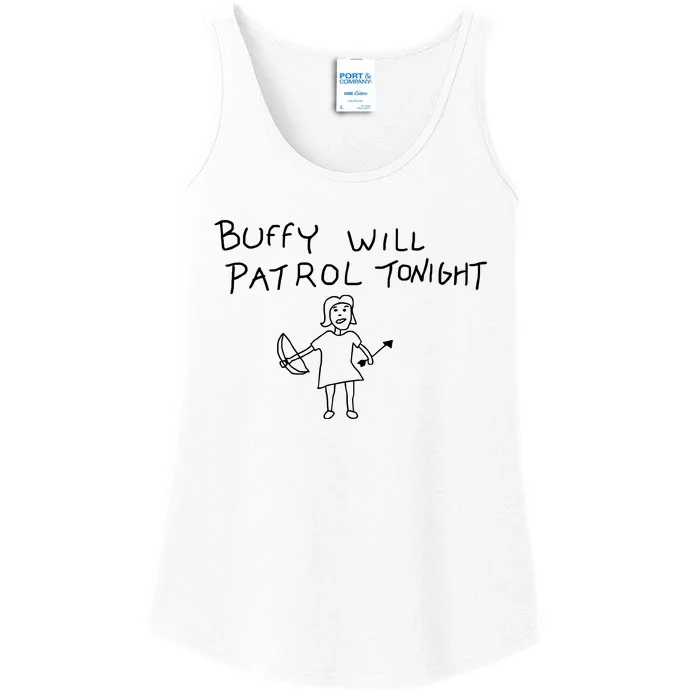 Buffy Will Patrol Tonight Ladies Essential Tank