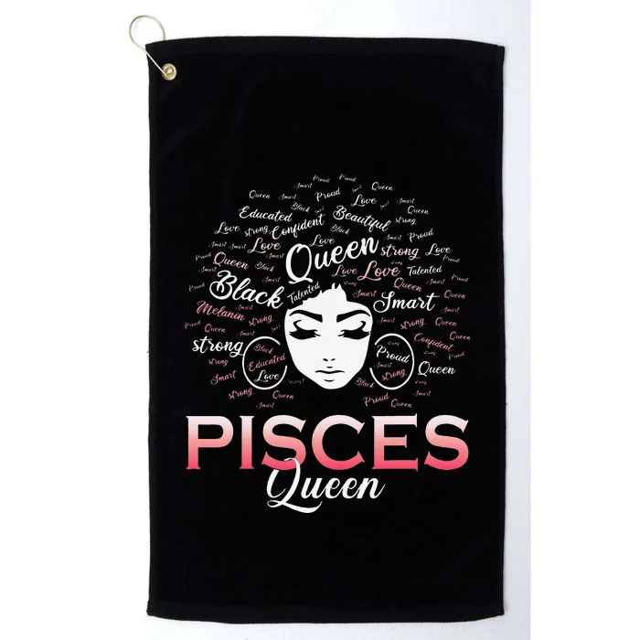 Black Wo Pisces Queen March Birthday Platinum Collection Golf Towel