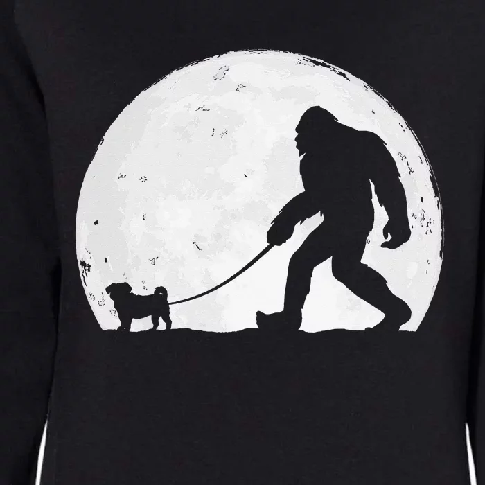 Bigfoot Walks Pug Funny Pug Funny Bigfoot Pug Lover Pug Womens California Wash Sweatshirt