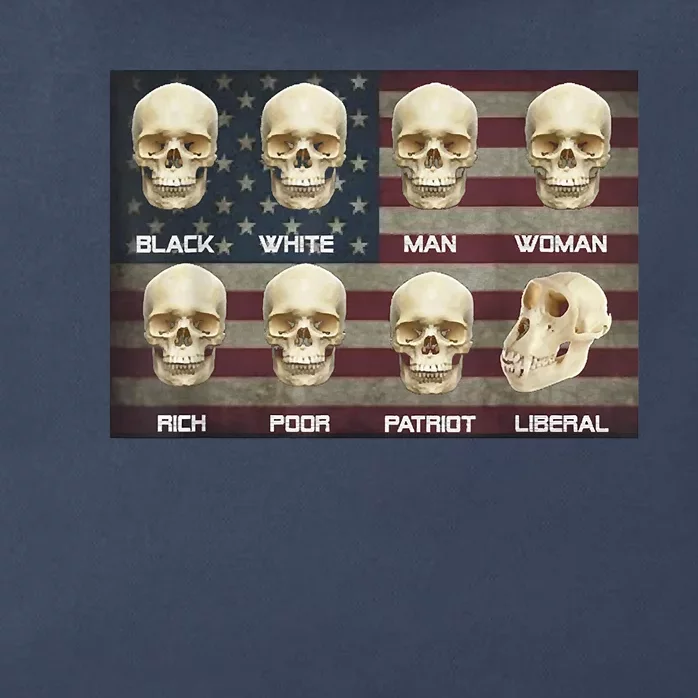 Black White Patriot Liberal Skulls Zip Tote Bag