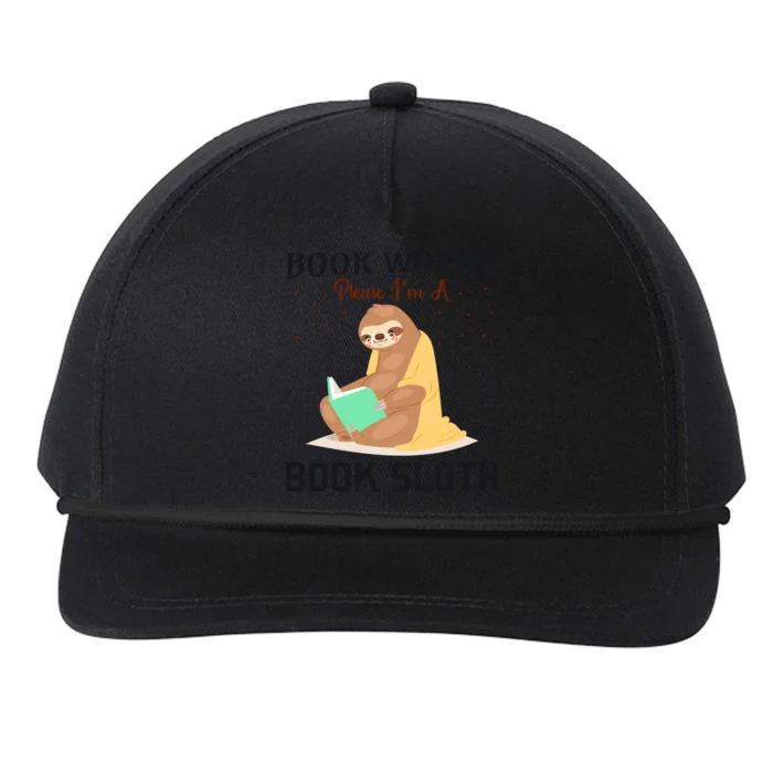 Book Worm Please Im A Book Sloth Snapback Five-Panel Rope Hat