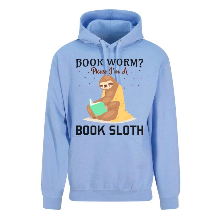 Book Worm Please Im A Book Sloth Unisex Surf Hoodie