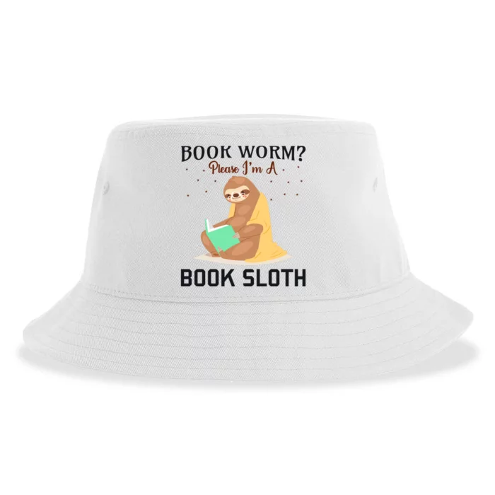 Book Worm Please Im A Book Sloth Sustainable Bucket Hat