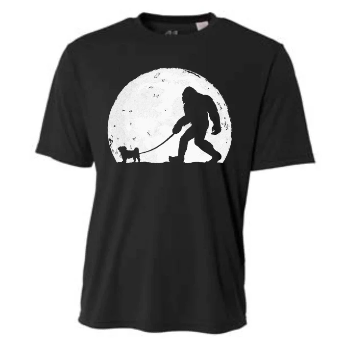 Bigfoot Walks Pug Funny Pug Funny Bigfoot Pug Lover Pug Cooling Performance Crew T-Shirt