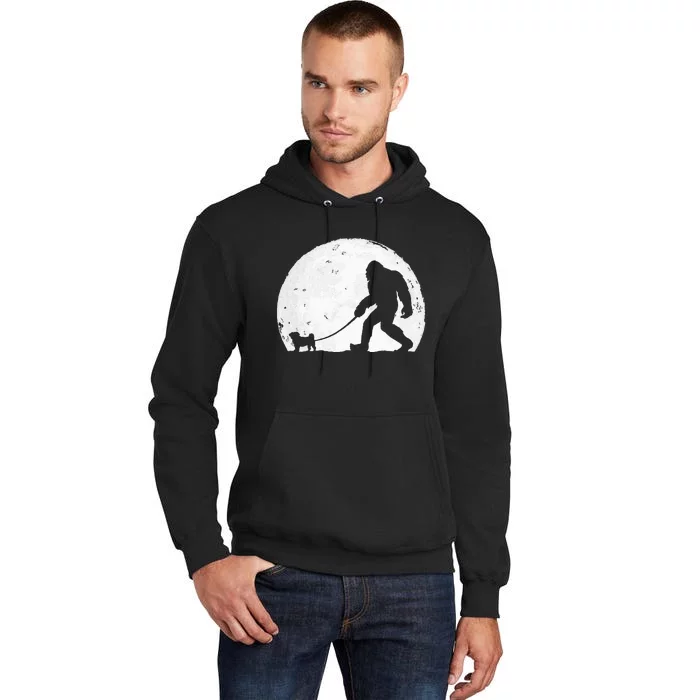 Bigfoot Walks Pug Funny Pug Funny Bigfoot Pug Lover Pug Tall Hoodie