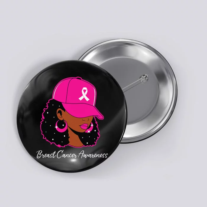 Black Women P.Ink Breast Cancer Awareness Warrior Gift Button