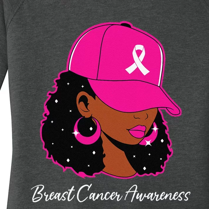 Black Women P.Ink Breast Cancer Awareness Warrior Gift Women's Perfect Tri Tunic Long Sleeve Shirt