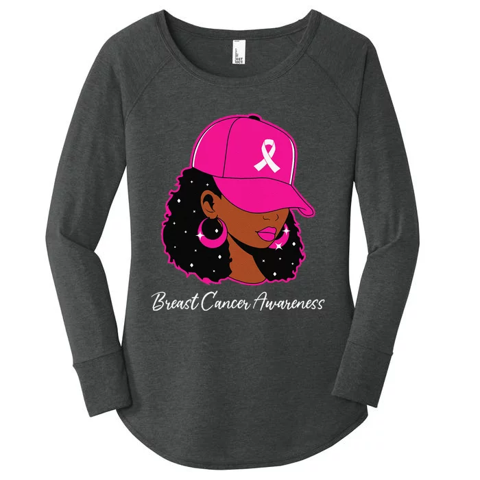 Black Women P.Ink Breast Cancer Awareness Warrior Gift Women's Perfect Tri Tunic Long Sleeve Shirt