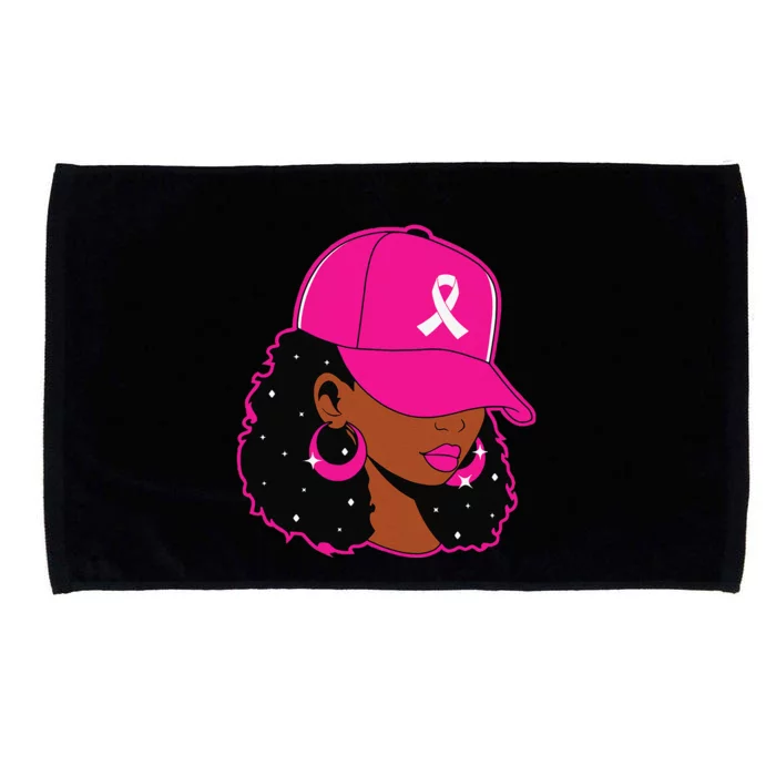 Black Women P.Ink Breast Cancer Awareness Warrior Gift Microfiber Hand Towel