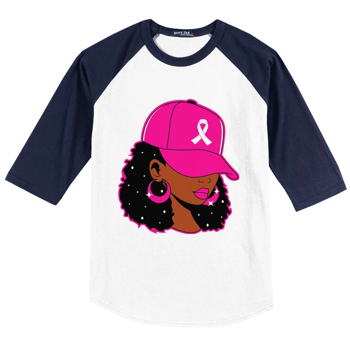 Black Women P.Ink Breast Cancer Awareness Warrior Gift Baseball Sleeve Shirt