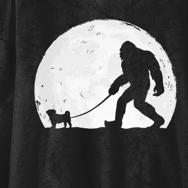 Bigfoot Walks Pug Funny Pug Funny Bigfoot Pug Lover Pug Hooded Wearable Blanket