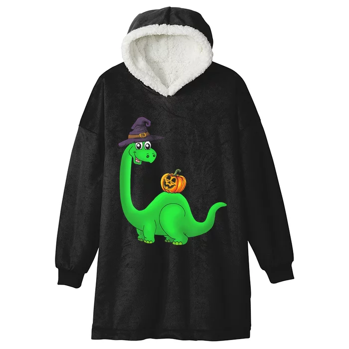 Brachiosaurus Witch Pumpkin Halloween Dinosaur Brontosaurus Hooded Wearable Blanket