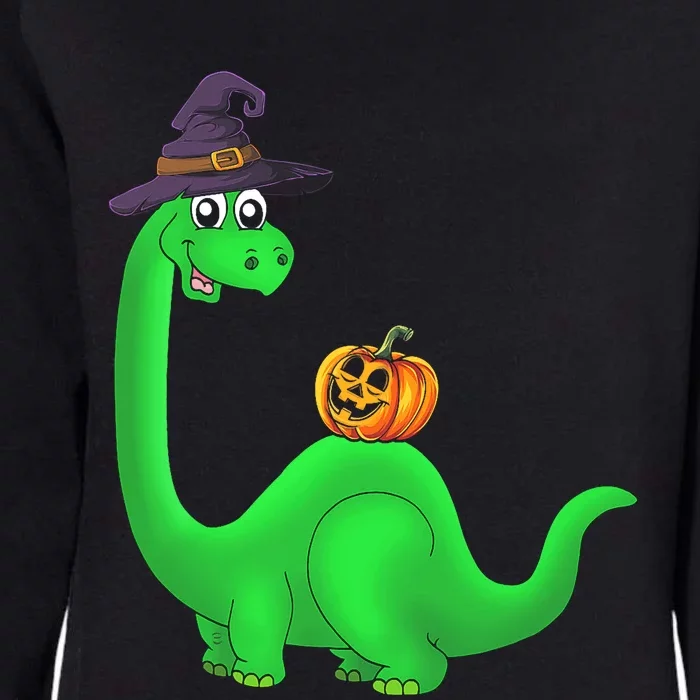 Brachiosaurus Witch Pumpkin Halloween Dinosaur Brontosaurus Womens California Wash Sweatshirt