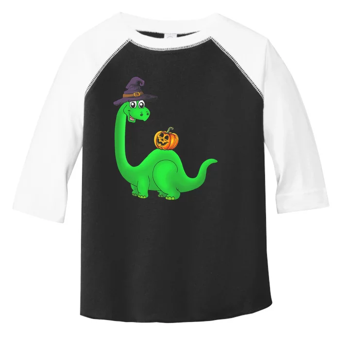 Brachiosaurus Witch Pumpkin Halloween Dinosaur Brontosaurus Toddler Fine Jersey T-Shirt