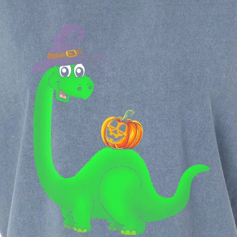 Brachiosaurus Witch Pumpkin Halloween Dinosaur Brontosaurus Garment-Dyed Women's Muscle Tee