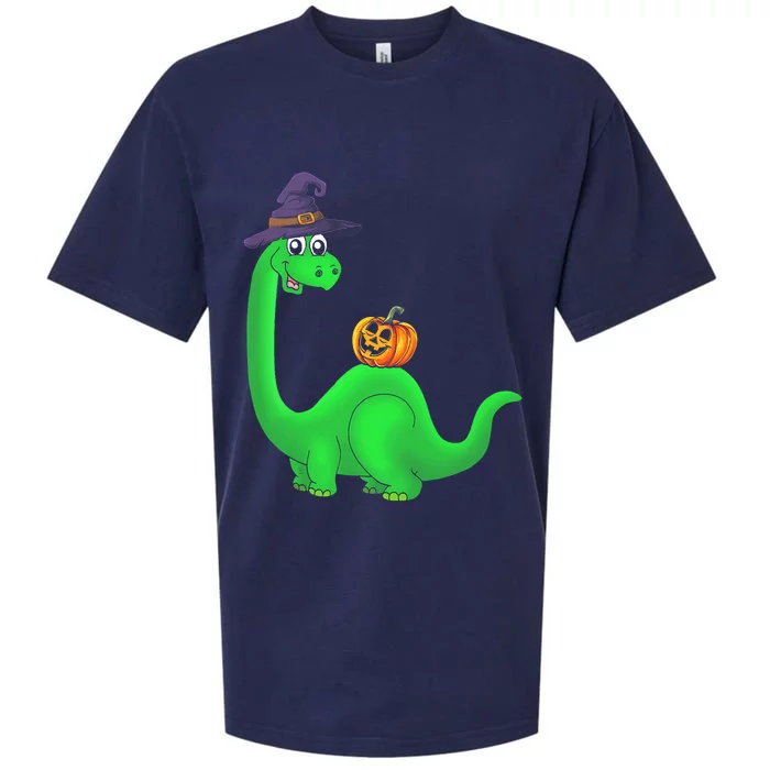 Brachiosaurus Witch Pumpkin Halloween Dinosaur Brontosaurus Sueded Cloud Jersey T-Shirt