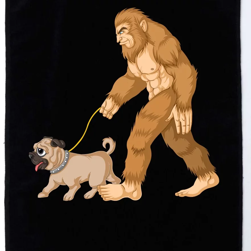 Bigfoot Walking Pug Dog Platinum Collection Golf Towel