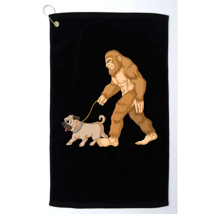 Bigfoot Walking Pug Dog Platinum Collection Golf Towel